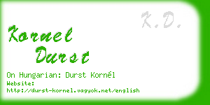 kornel durst business card